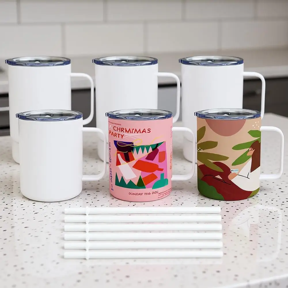 

Набор из 6 сублимационных стаканов объемом 12 унций с ручкой, крышкой и заготовками для бутылок из нержавеющей стали оптом для самостоятельного изготовления