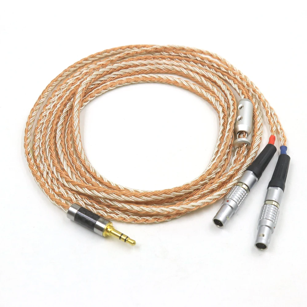 16 núcleos para Focal Utopia ELEAR 4Pin XLR 2,5 MM/4,4 MM equilibrio plateado Cable de actualización de auriculares trenzado mixto