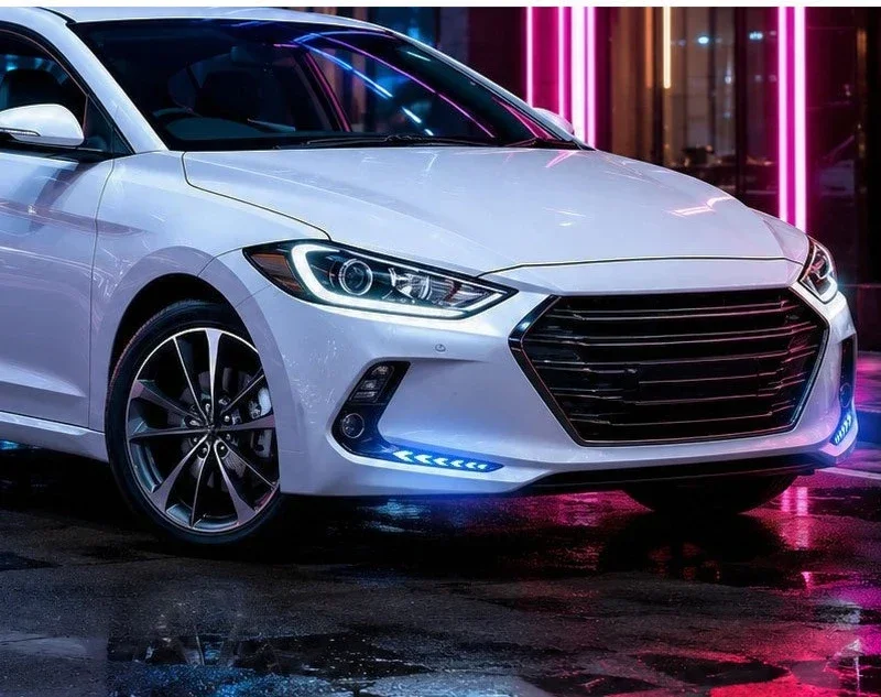 DRL For Hyundai Elantra 2016-2018 Car LED Daytime Running Light Driving Yellow Turn Signal Decorative Lamp Car Accessories detail image 17
