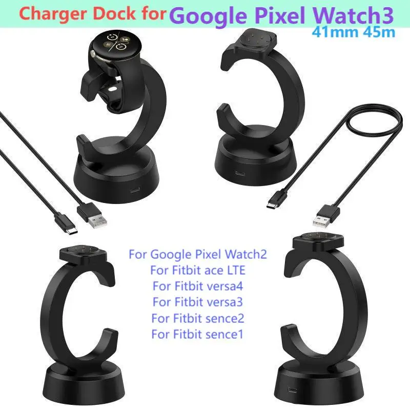 Ladeständer für Google Pixel Watch3 41 mm 45 mm Pixel Watch2 Magnetische Typ-C-Ladestation für Fitbit ace LTE /Versa4/Versa3