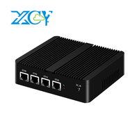 XCY Fanless Mini PC intel N100 J4125 J1900 N2830 N5105 4x 2.5G Ethernet Support Windows Linux OpenWrt Pfsense