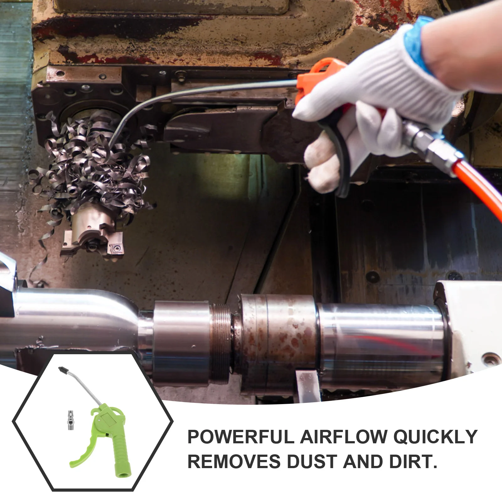 Air Blower for Compressor Dust Removal Tool with High-Pressure Air Blowing Attachment for Car Detailing and Industrial Cleaning