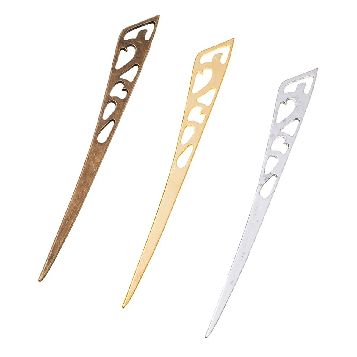 

Minimalist Chinese Style Hollow Metal Bookmarks Marque de Page Gold Bronze Silver Tone 127x14x2mm