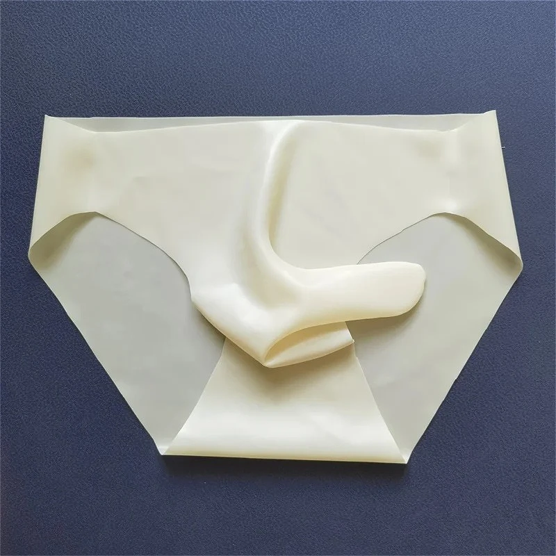 Резиновые мужские сексуальные латексные трусы Sissy, эротические трусы, прозрачные бесшовные трусики с низкой талией для пар, плотные защитные трусики