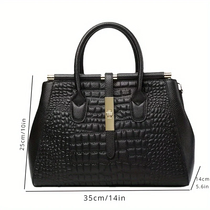 Alligator print handbag - stylish zipper handbag - perfect for work and office use