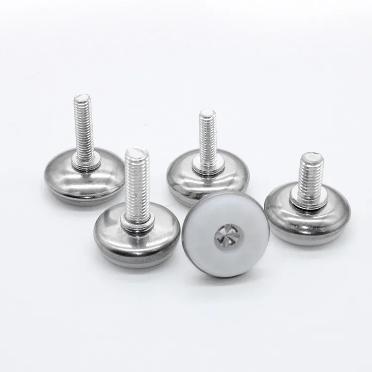 4/8pcs M6 M8 M10 Screw In Adjustable Furniture Feet Metal Face Nylon Base Glide Slide Pad Table Chair Sofa Legs Foot Levelling view 3