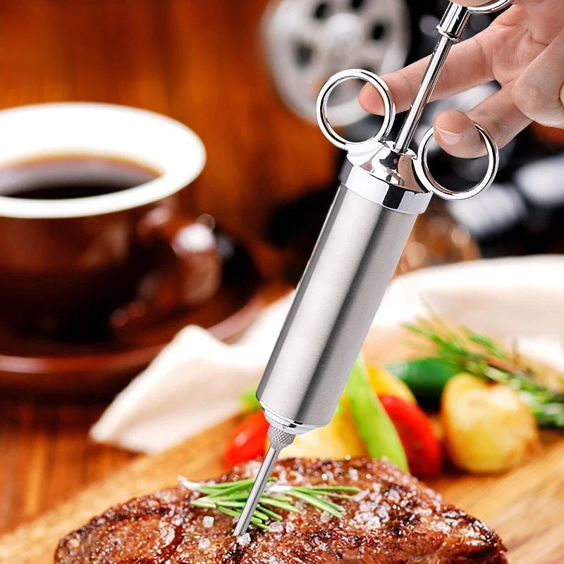Household Marinade Injector Stainless Steel Sauce Cartridge Set Kitchen Seasoning Injector