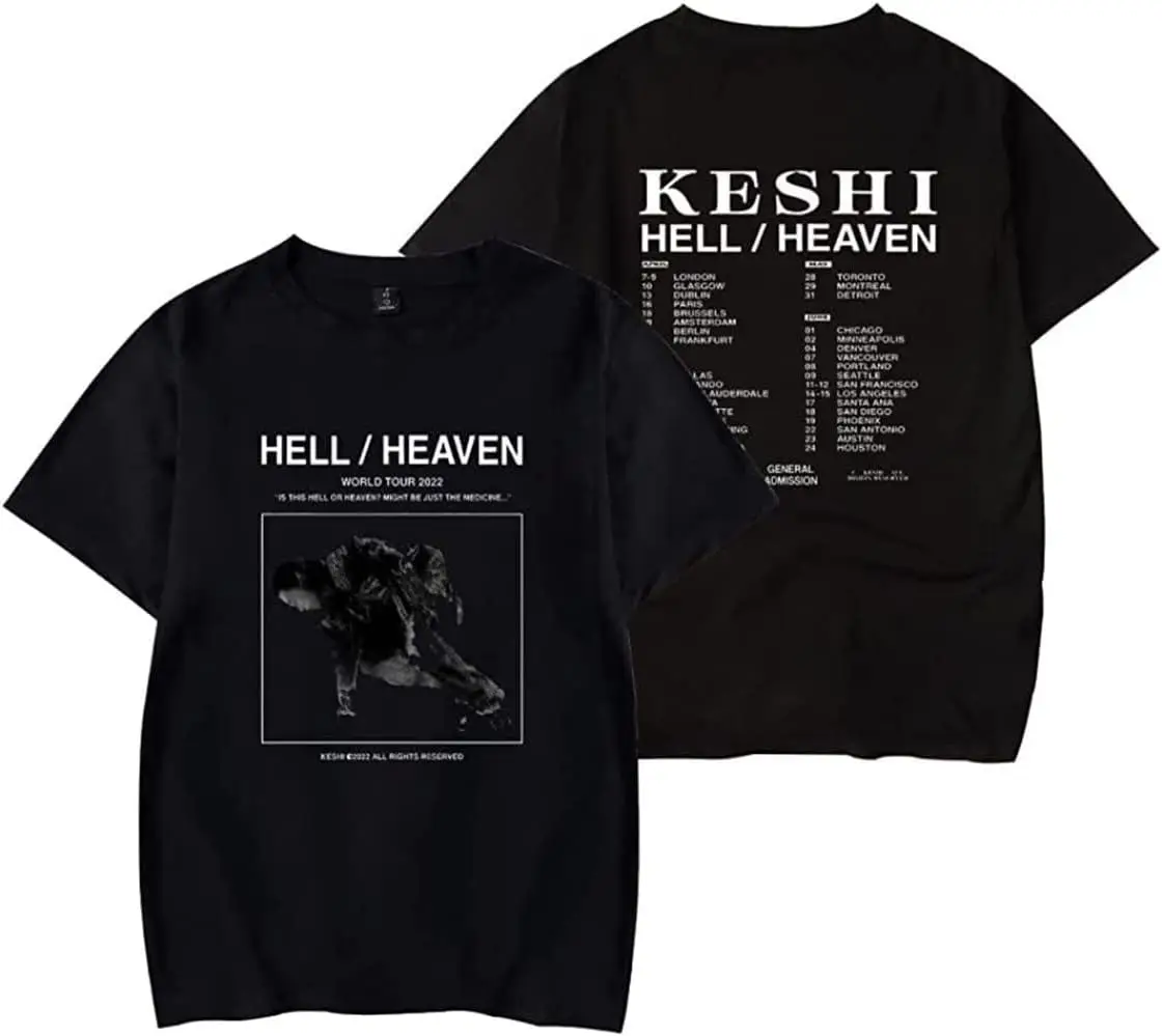 

WJHYWDH Keshi The Hell Heaven Tour T-Shirt Merch Casual Short Sleeved T Shirt Unisex Tee