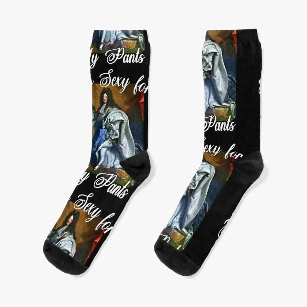 

King Louis XIV of France in Panty Hose, High Heels Too Sexy Socks funny gift sheer Socks Women Men's