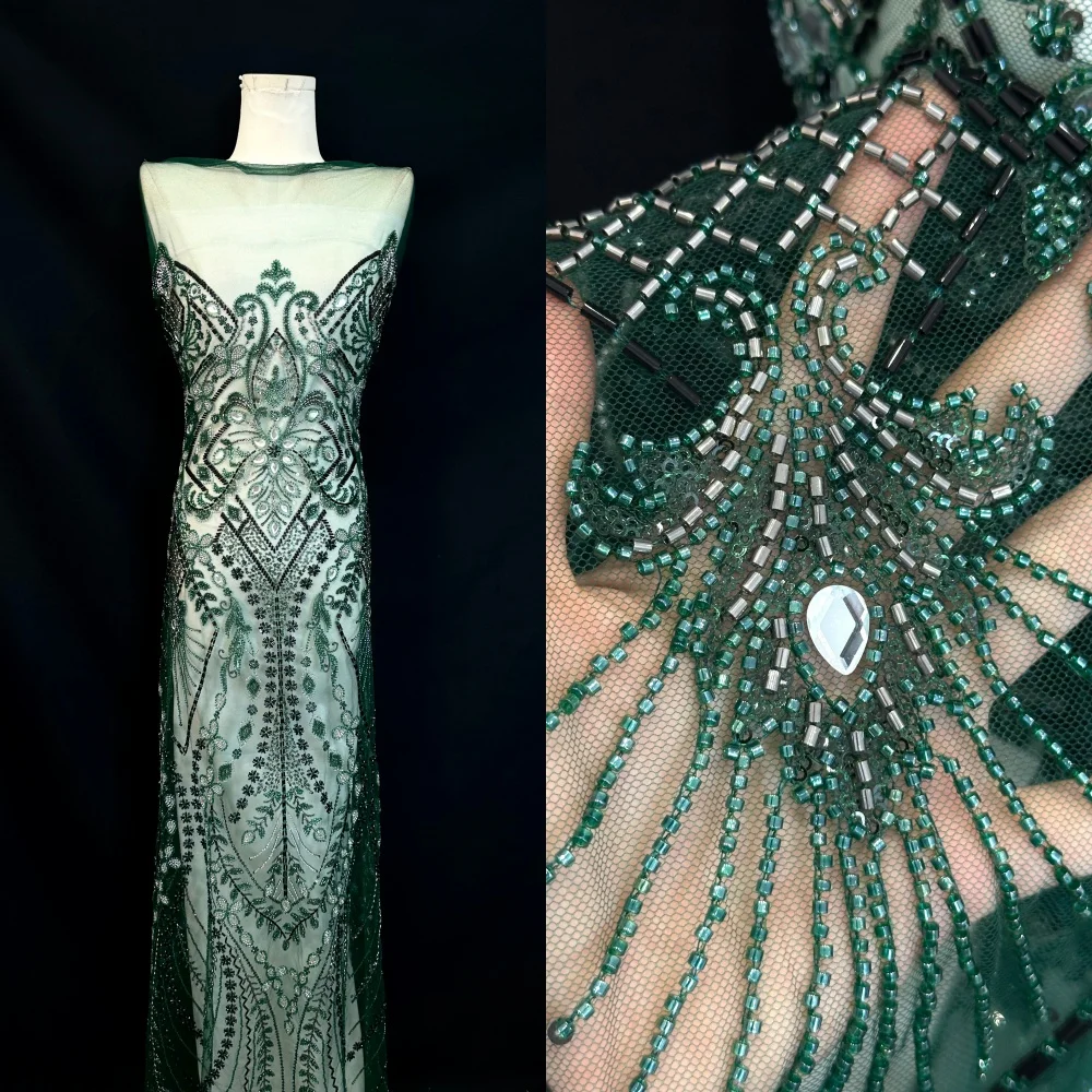 

Элитная африканская кружевная ткань с бисером 2026: высококачественное нигерийское французское кружево с пайетками для женских свадебных и праздничных платьев