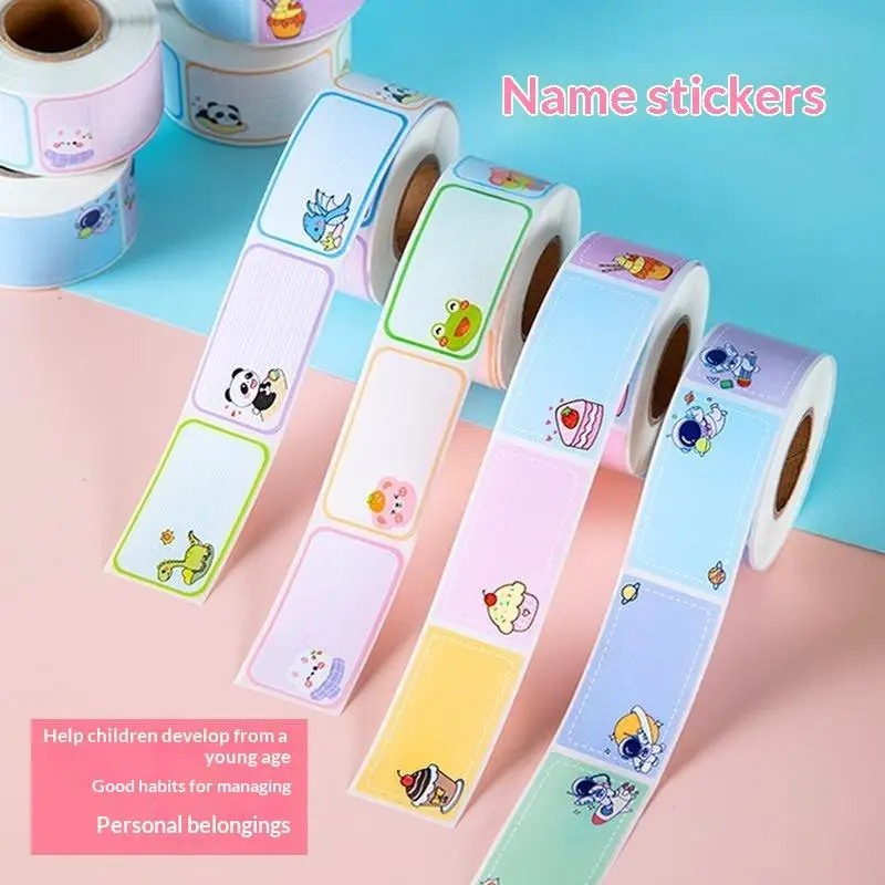 280 Sheet Cute Cartoon Name Labels Self Adhesive Waterproof Tear Resistant Handwrite Sticker For DIY Stationery Decoration