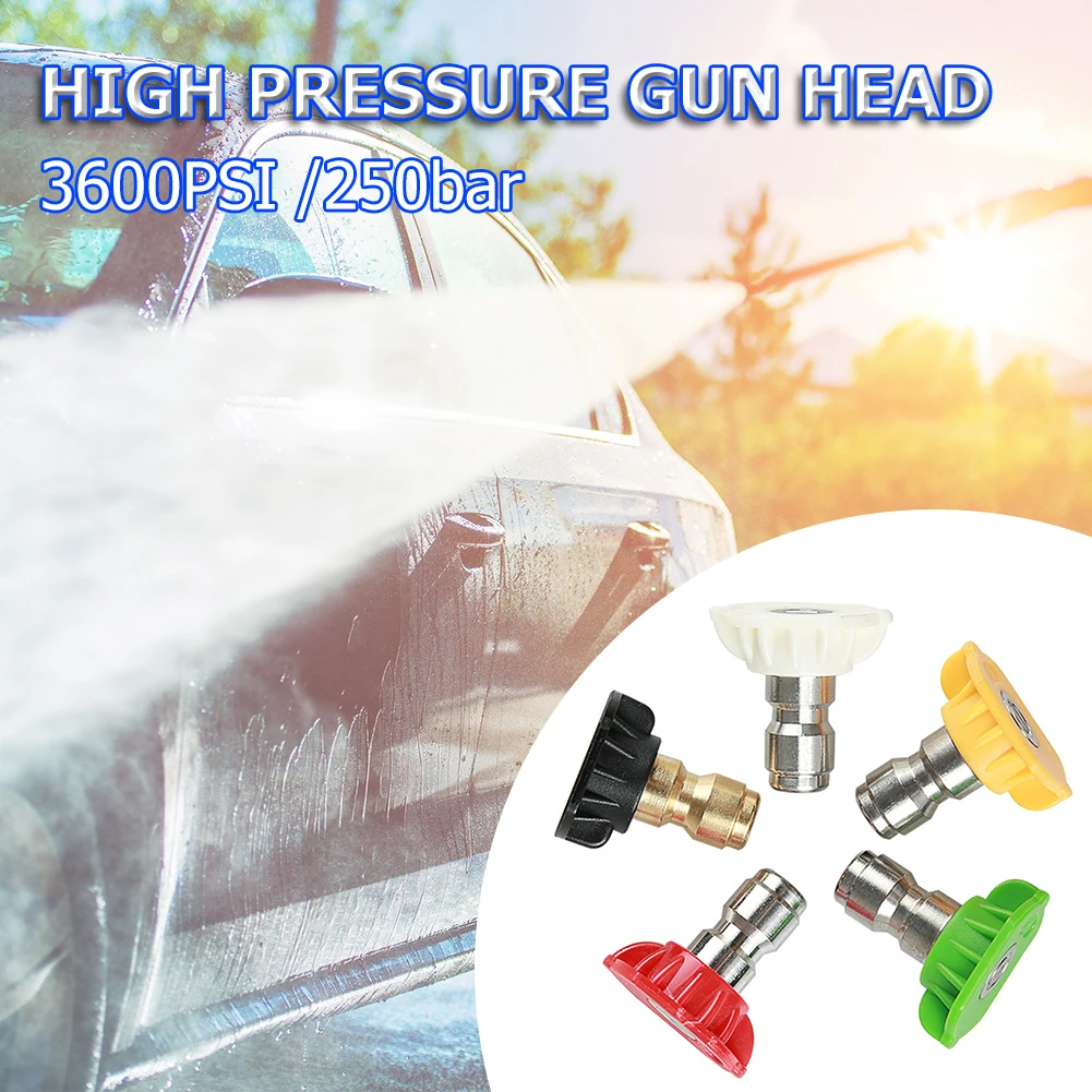 5 قطعة 250 بار جهاز تنظيف يعمل بالضغط العالي سنو فوم انس رذاذ فوهة تلميح 5 ألوان