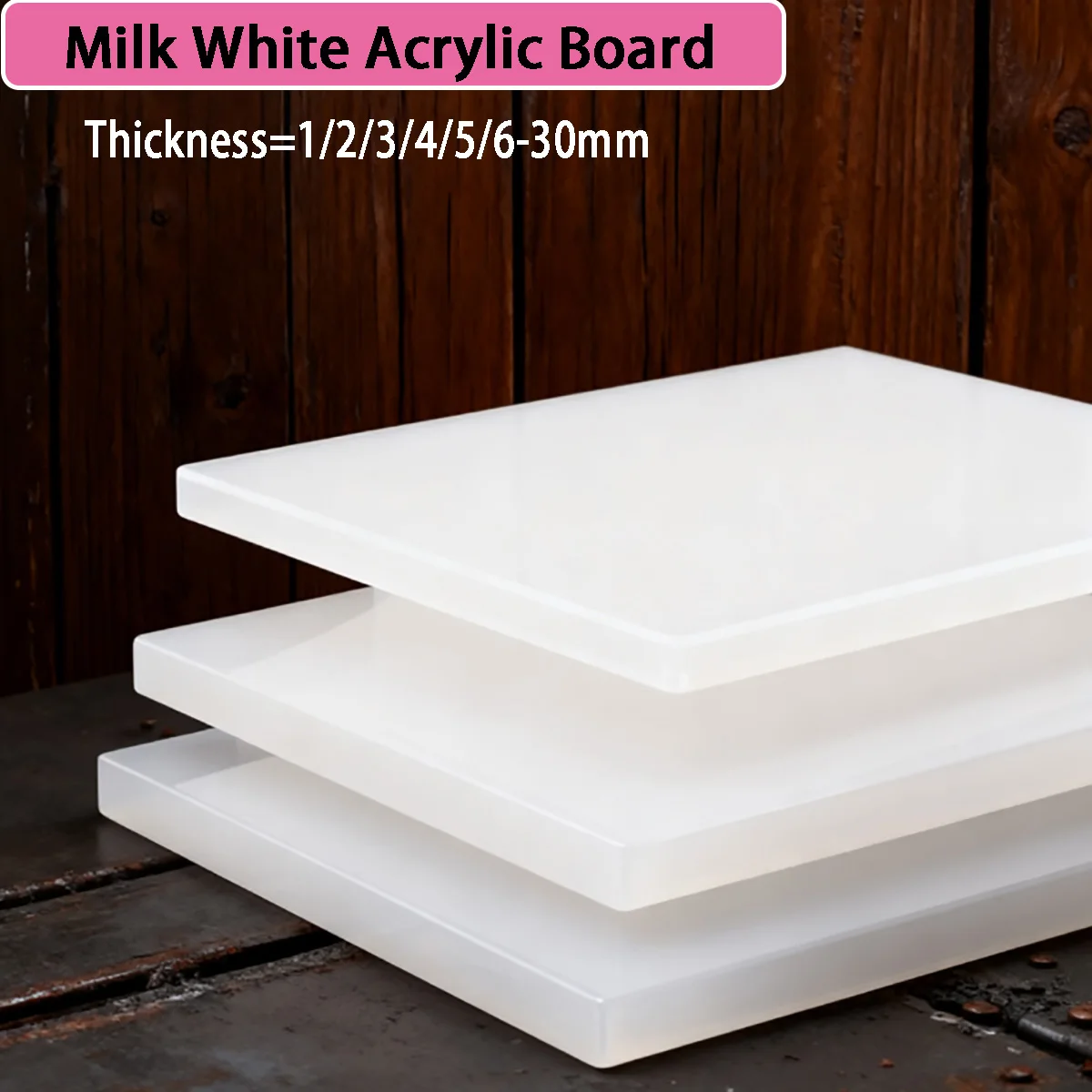Milk White Acrylic Board, Customized Organic Glass Board, Hard Plastic Board, Transparent Board