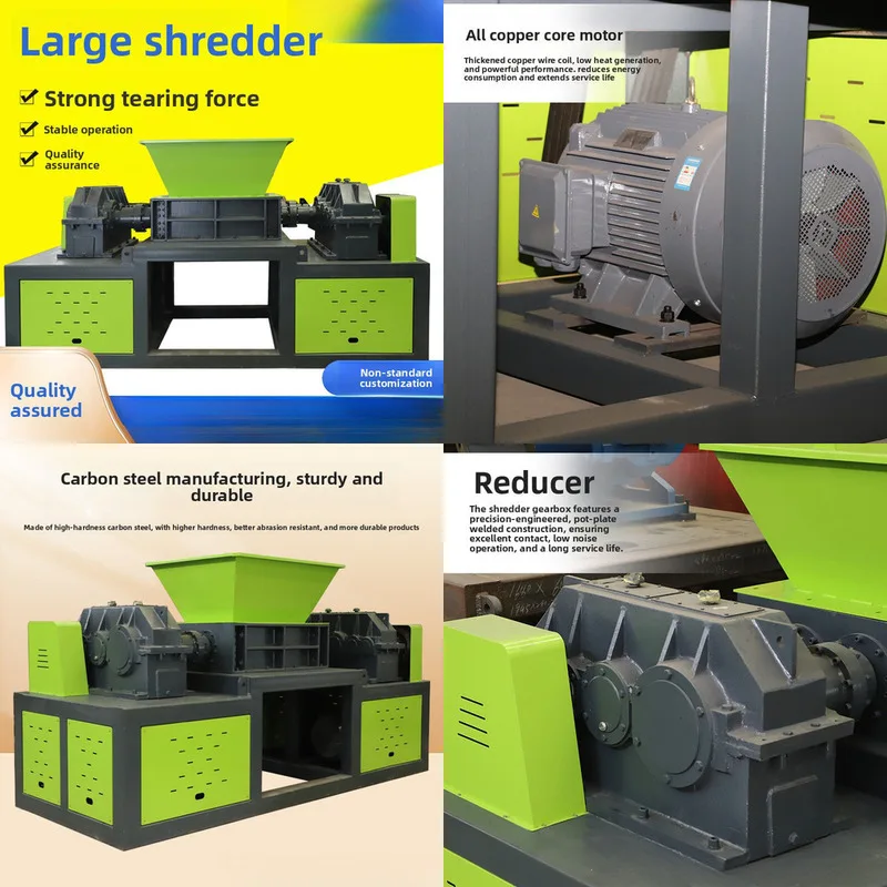

Large Shredder Custom Single Double Shaft Multifunctional Household Industrial Waste Plastic Tire Wood Crusher