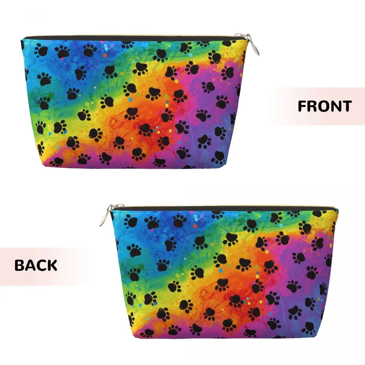 Custom Colorful Animal Footprint Dog Paw Prints Makeup Bag for Women Travel Cosmetic Organizer Cute Storage Toiletry Bags