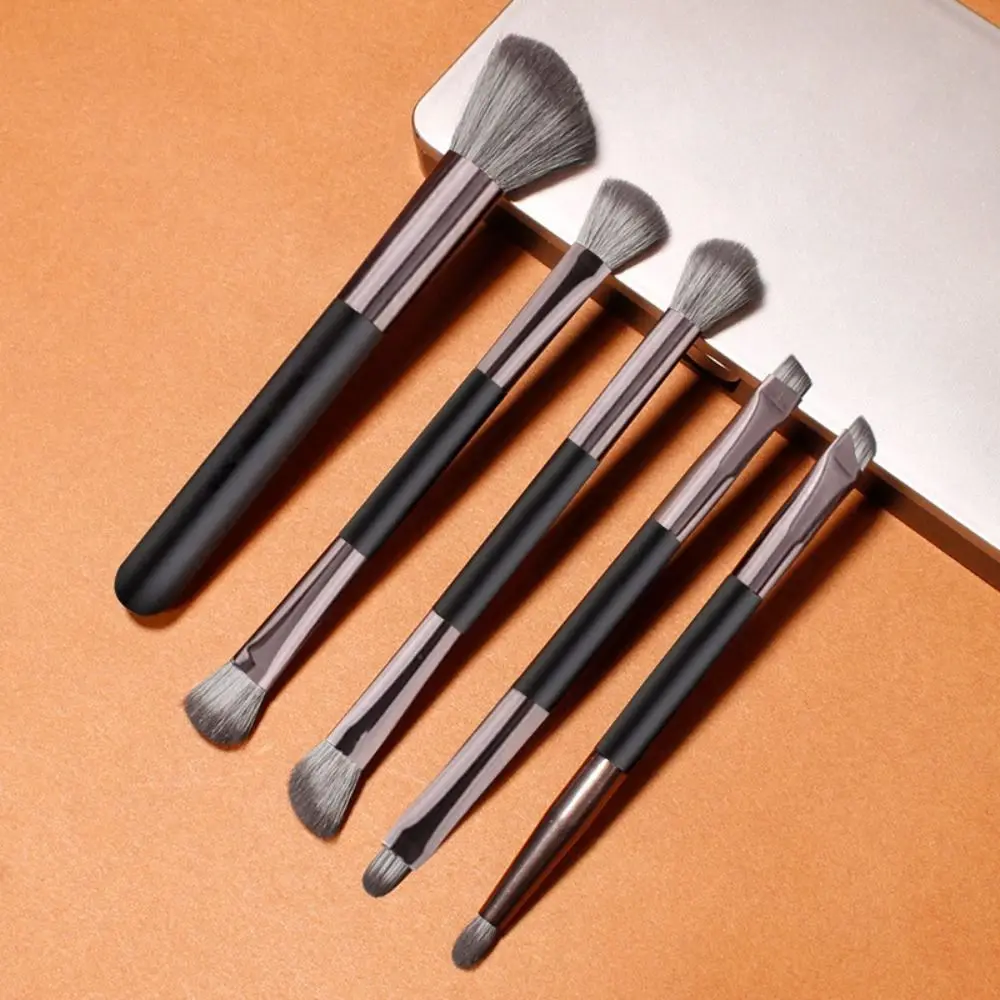 Double-ended Eyeshadow Brushes Set Eyeliner Brushes Eyebrow Pencil Travel Makeup Brush Set Soft with Storage Box and Mirror