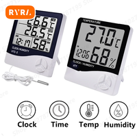 HTC-1 HTC-2 LCD Electronic Digital Temperature Humidity Meter Home Thermometer Hygrometer Indoor Outdoor Weather Station Clock