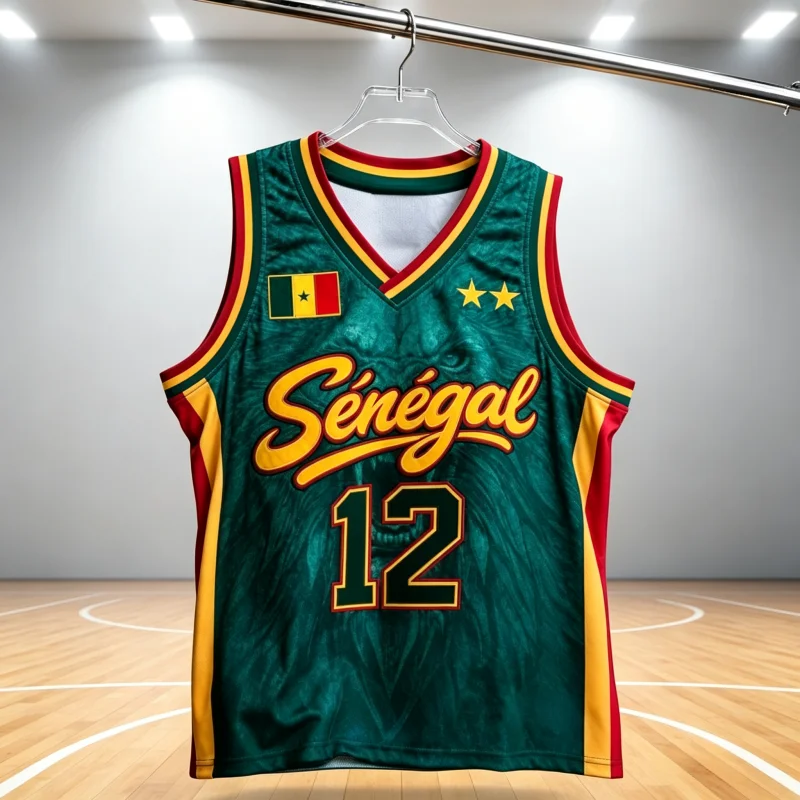 Summer Fashion New Senegal Flag Basketball Sports Jersey Vest Y2K Dark Pattern Lion Unisex Casual Training Top Family Kids Tees
