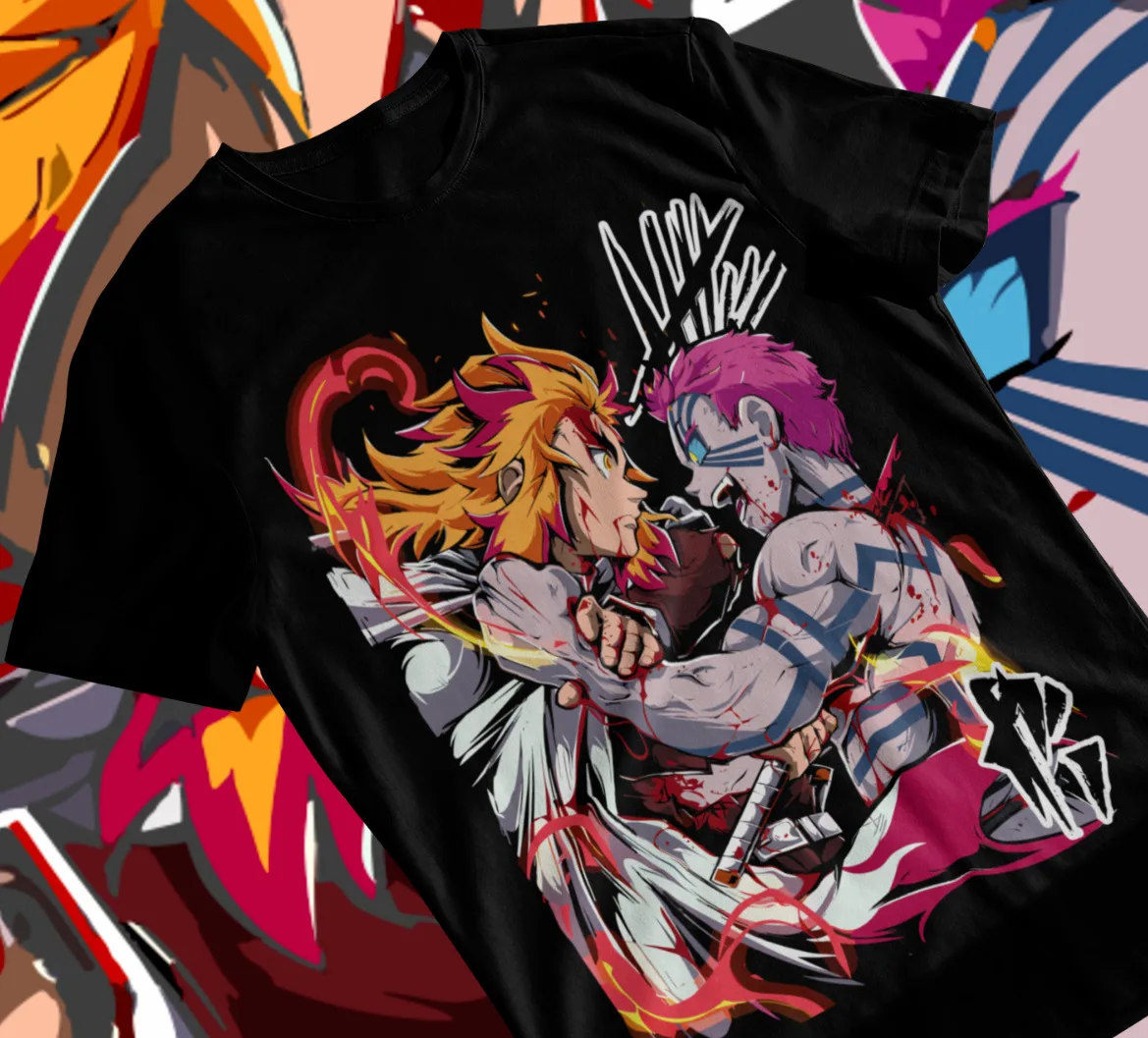 

Rengoku Akaza Demon Slayer Kimetsu No Yaiba Anime Manga Unisex T-Shirt Soft Tee