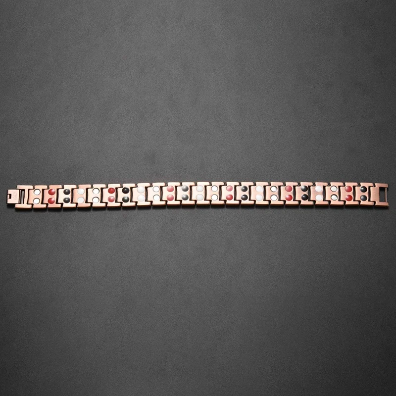 Pure Copper Bracelet Men Energy Germanium Magnetic Bracelet Copper Vintage Hologram Chain & Link Bracelets For Men