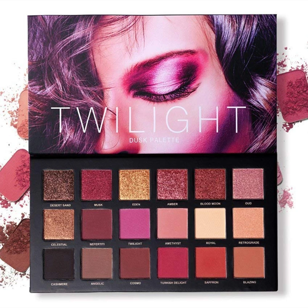 UCANBE Twilight & Dusk 18 Colors Eyeshadow Makeup Palette, High Pigmented 10 Matte + 7 Shimmer + 1 Metallic Glitter