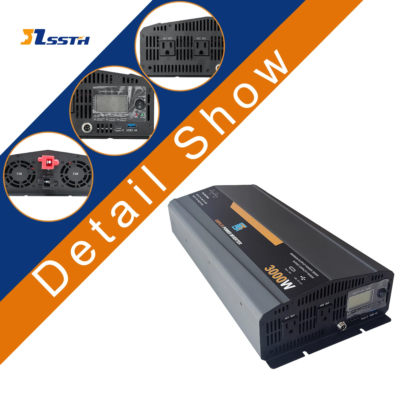 Off Grid Solar System Dc Ac Inverter Car Power Inverter 200-8000W 3KW 3000W Inversor Pure Sine Wave Inverter view 2
