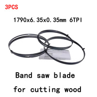 3Pcs Bandsaw Blades 1790mm Wood Band Saw Blade 1790 6.35 0.35mm 6T TPI for Holzstar HBS 251 Scheppach HBS261 Cutting Wood