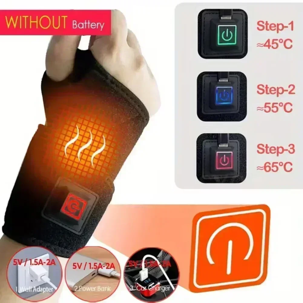 USB Heated Wrist Protector: 3-Speed Therapy For Sprains & Joint Relief For Home Improvement Accessory
