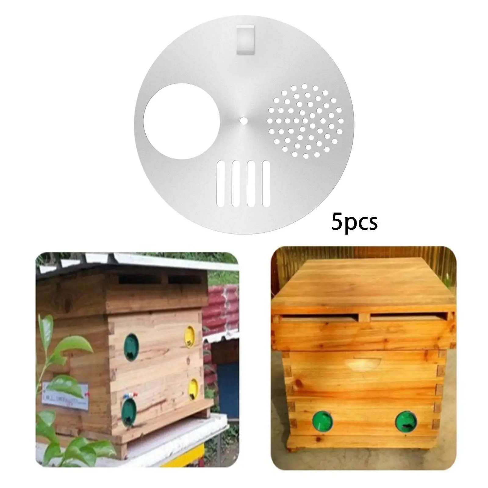 5 Pieces Round Metal Hive Door Bee Hive Frame Beekeeper Tool Entrance Gates
