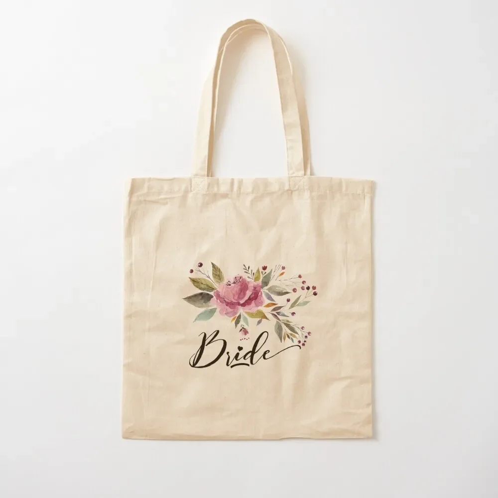 

Bride Burgundy Rose Wedding Bridal Tote Bag shopping bags foldable Canvas bag shopper bag women