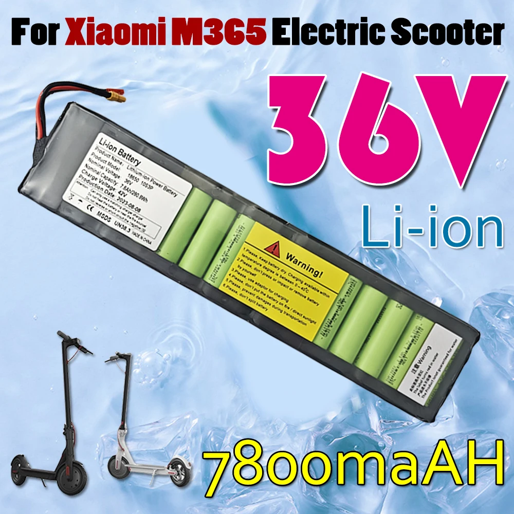 

36V 7800mAh Li-ion Battery Pack for Xiaomi M365/1S Electric Scooter Built-in BMS Protection Long-Lasting Range Without communica