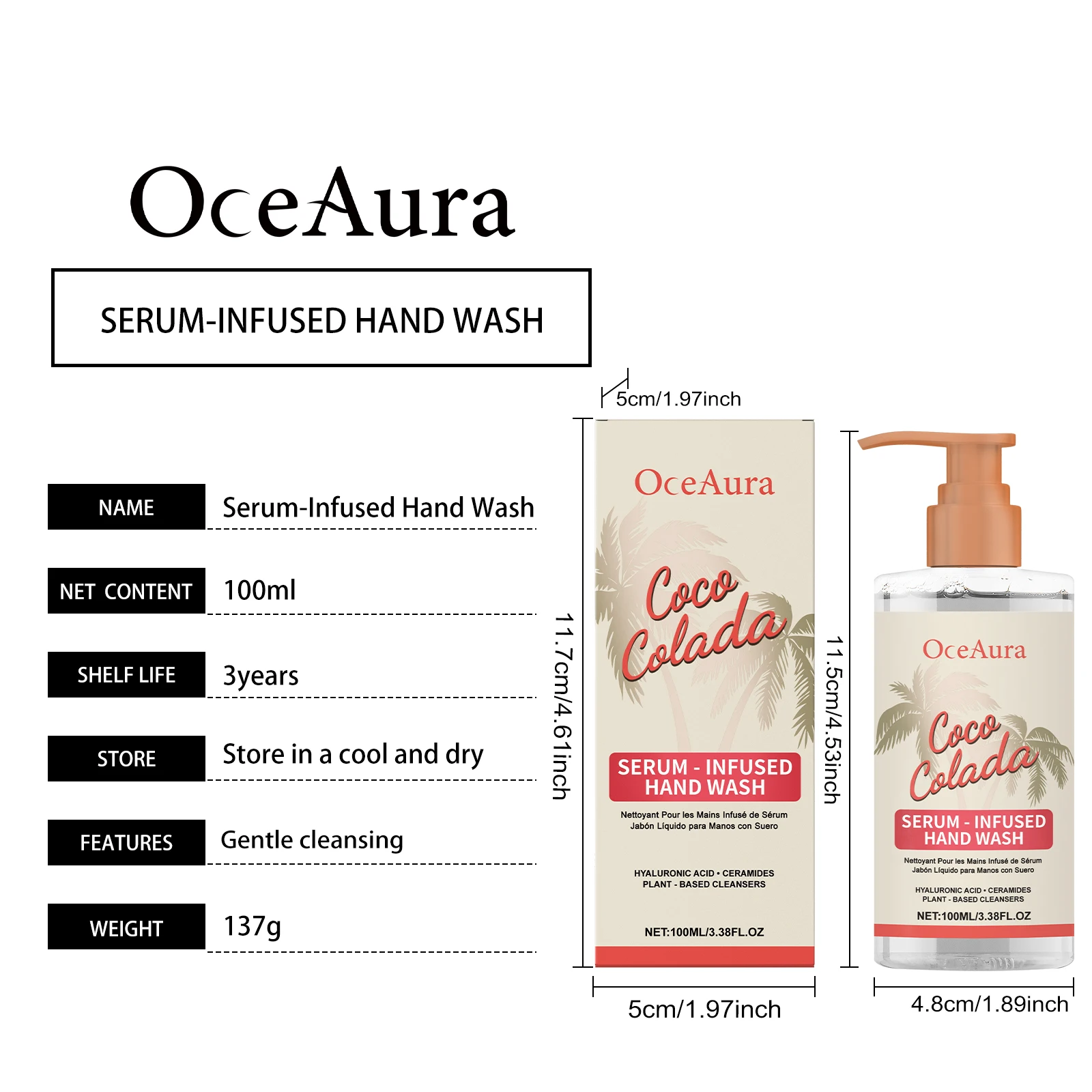 

Cleansing and moisturizing coconut hand sanitizer