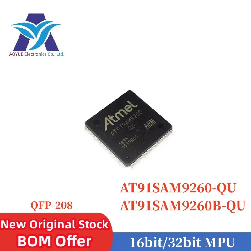 AT91SAM9260-QU AT91SAM9260 QU  AT91SAM9260B QU  AT91SAM9260B-QU QFP208 IC Chip 16bit/32bit microcontroller ARM MCU MPU RISC Tray