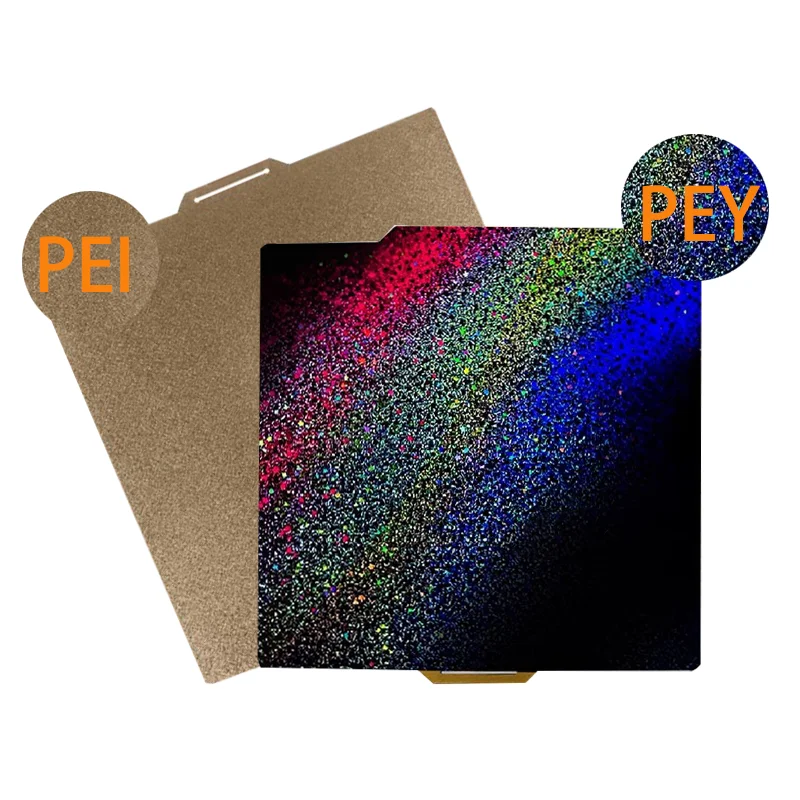 ENERGETIC 257x257mm Upgrade PEI Sheet Double Side Smooth Colorful PEY and Textured PEI Powder Build Surface For  Bambu Lab X1