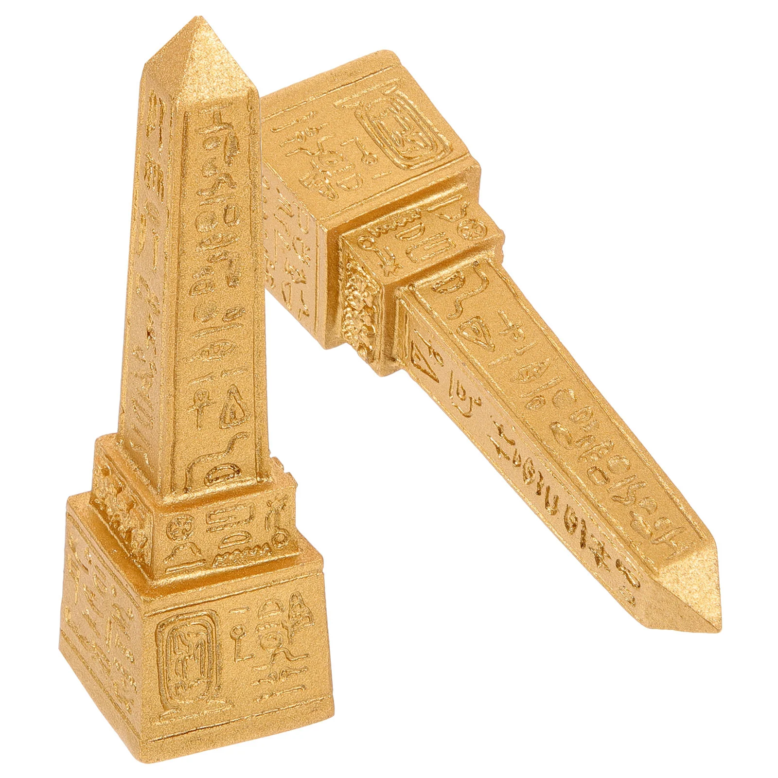 2 Pcs Egyptian Obelisk Sandplay Figurines Resin Ancient Landmarks Home Decor Statue Model Desktop nament Psychosand Game