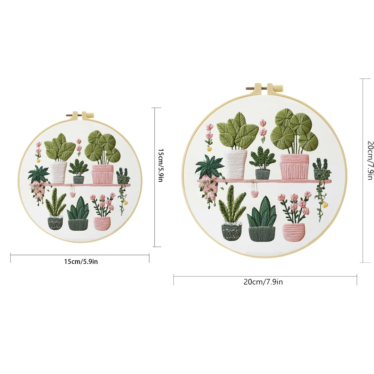 1 Set Topfpflanzen-Regal DIY-Stickerei-Set für Anfänger, Stickerei-Starter-Kit, Kreuzstich-Kunstgeschenk, Handarbeits-Bastelset – Detail 4
