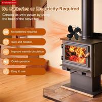 Fireplace Fan Stove Fan 4 Blades Heat Powered Stove Eco Fans For Wood Log Burner Fireplace Larger Air Flow About 140CFM-A78G