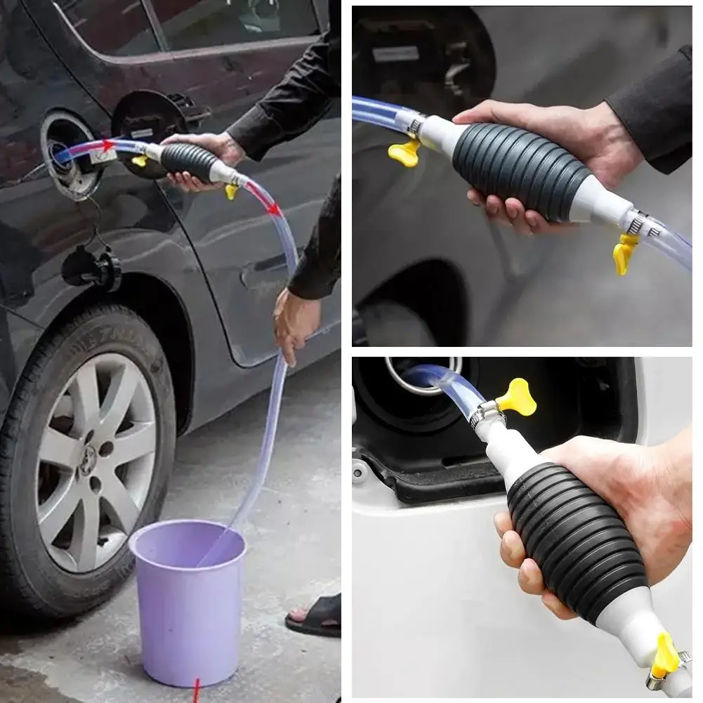 Bomba Manual portátil de Gas y aceite, bomba de combustible para coche, bomba de paja Manual para afinación de gasolina líquida, bomba de gasolina de combustible de 2m P1N4