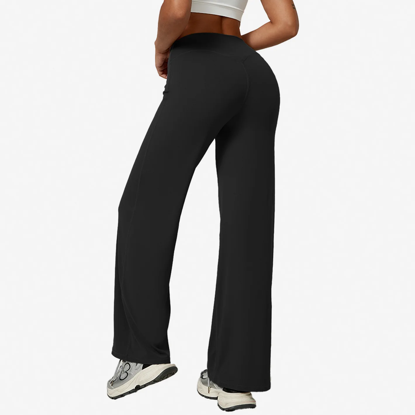 Ladies High-Waist Wide-Leg Yoga Pants Seamless Soft Elastic Butt-Lifting Sports Long Trousers Fitness Running Casual Sports Pant