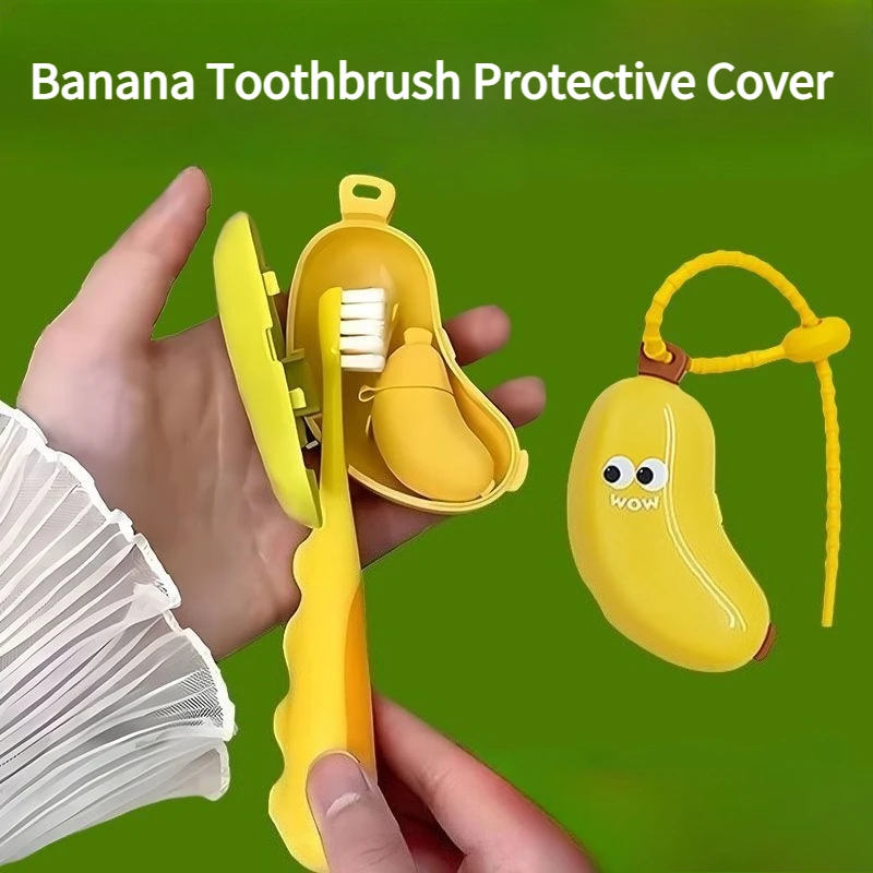 رأس فرشاة أسنان الموز الصغير الغطاء الواقي معجون الأسنان المحمولة تخزين فرشاة الأسنان الغبار غطاء تخزين فرشاة الأسنان السفر