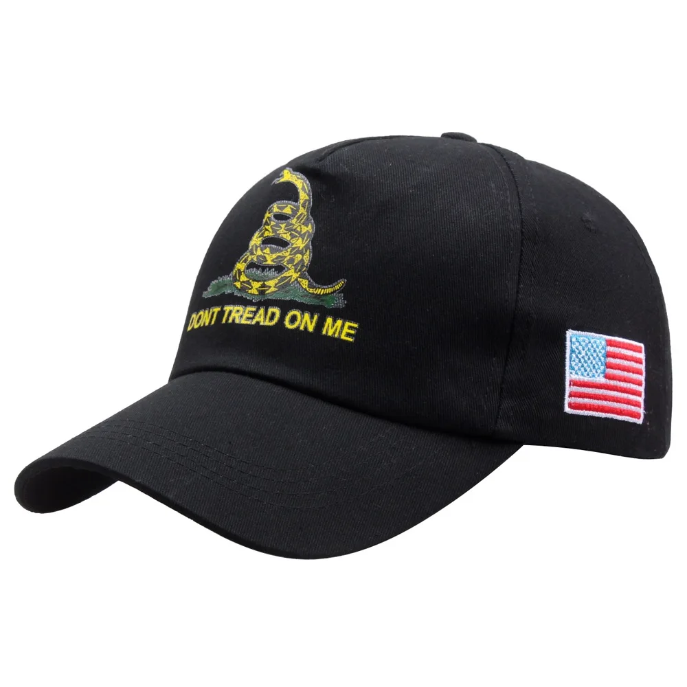 DONT TREAD ON ME Rattlesnake Printing Baseball Cap USA Flag Embroidery Snapback Hip Hop Hat For Women Men Dad Hats Free Shipping