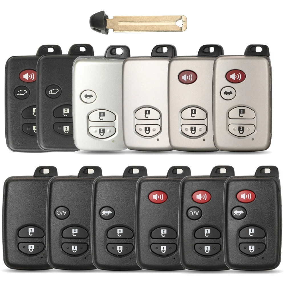 Jingyuqin Smart Remote Key Case Fob Shell For Toyota Aurion Avalon Landcruiser Camry Highlander RAV4 2/3/4 Buttons