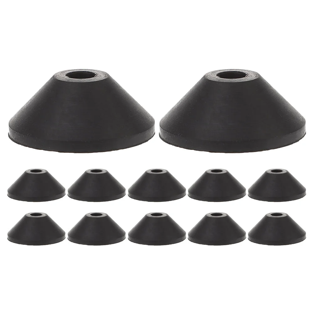 

12 Pcs Toilet Bowl Water Tank Screw Seal Conical Washers Rubber for Floor Bolts Replacement Kit Black Seat Hinge Fitting