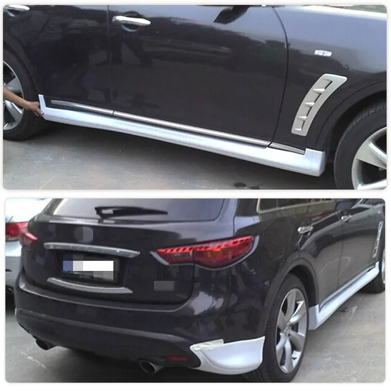 Car Body Kits For Infiniti FX35 2009-2012 Auto Racing Front Bumper Lip Rear Splitters Side Skirts Door Apron Lip PP Black Primer