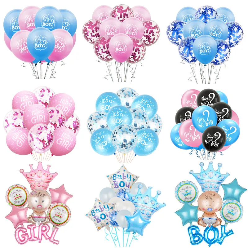 Baby Shower Boy or Girl Balloons Gender Reveal Party Decorations  Baby Boy Shower Decor