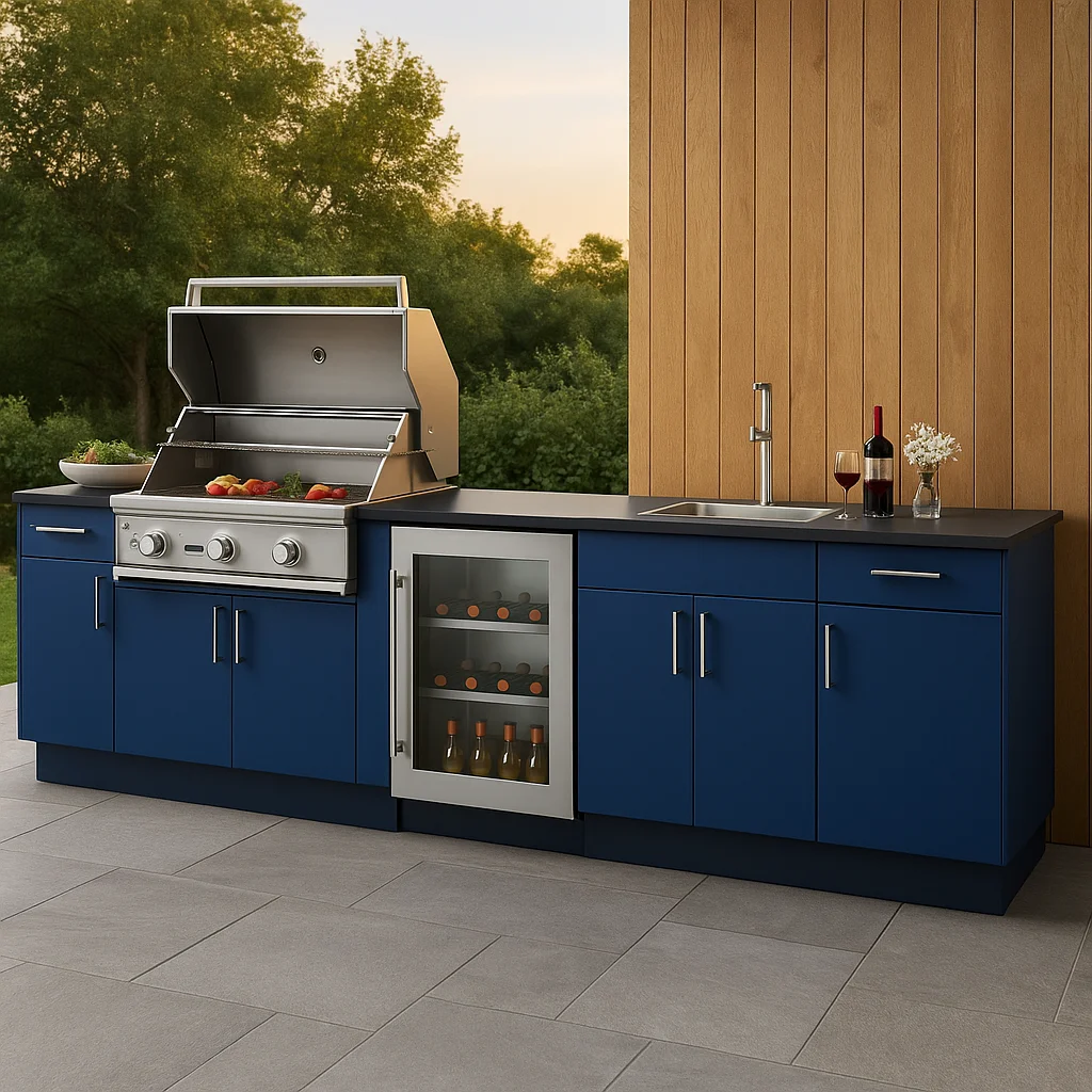Modular Outdoor Kitchen Cabinet French Blue Kitchen Cabinets Stainless Steel Kitchen Cabinets With Sink and Countertop
