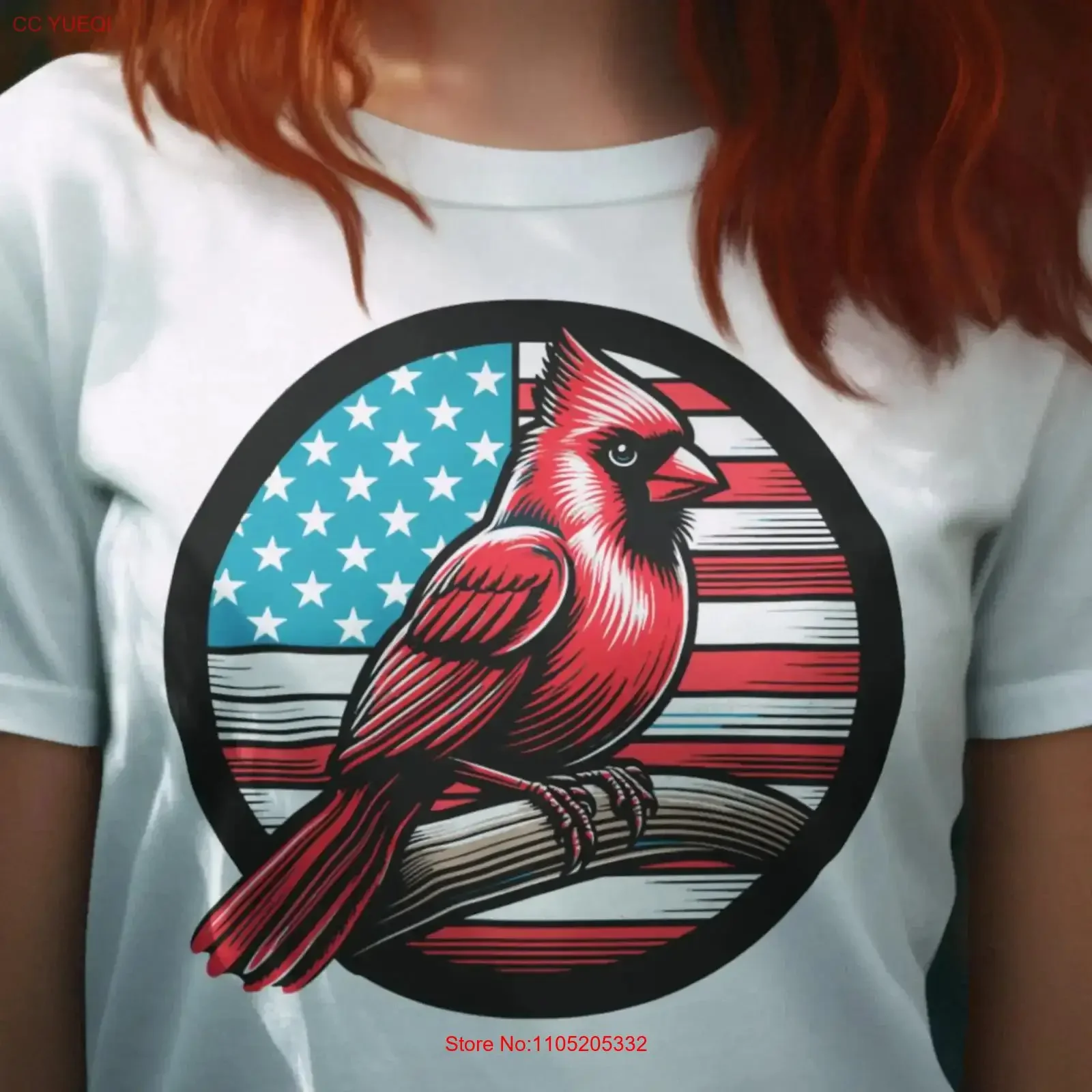 American Flag Cardinal T Shirt US USA United States of America 4th July vintage Washed streetwear designer clothes homme