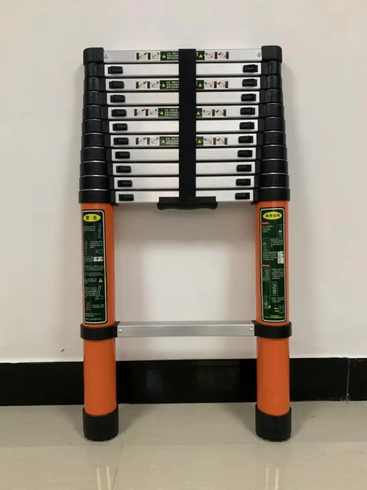 Folding Ladders Feature Aluminum Telescopic Extension Ladder