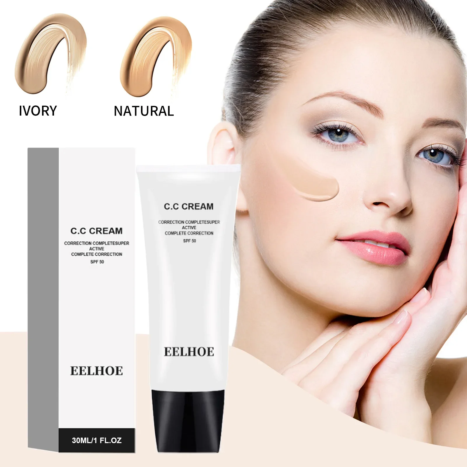 EELHOE Moisturizing CC Cream for Healthy and Ageless Skin – Evens Out Skin Tone and Conceals Blemishes Foundation Makeup