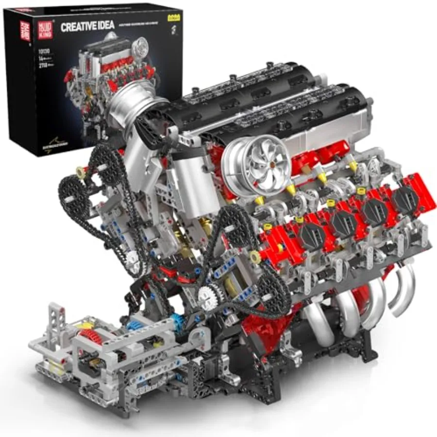 

Комплект модели двигателя — сборный ваш собственный строительный блок двигателя V8 с аккумуляторным блоком, коллекционная модель 8-цилиндрового двигателя «сделай сам»